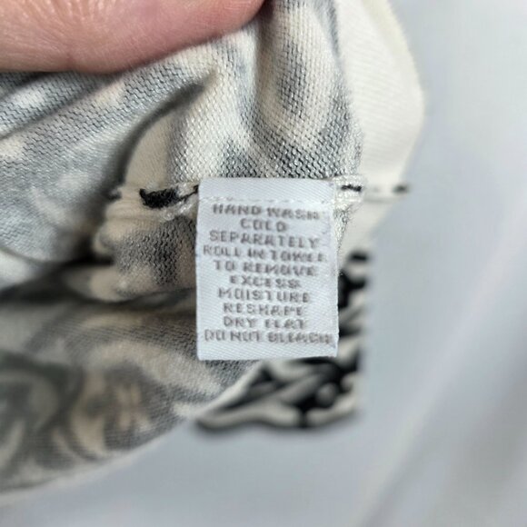 Charter Club Cardigan Sweater Women's Size Large Ivory & Black Paisley Floral - Picture 8 of 12